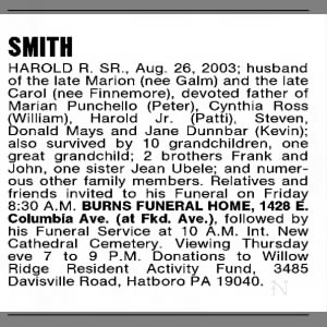 Obituary for HAROLD R. SMITH