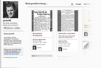 Profile page on The Philadelphia Inquirer and Daily News Archive